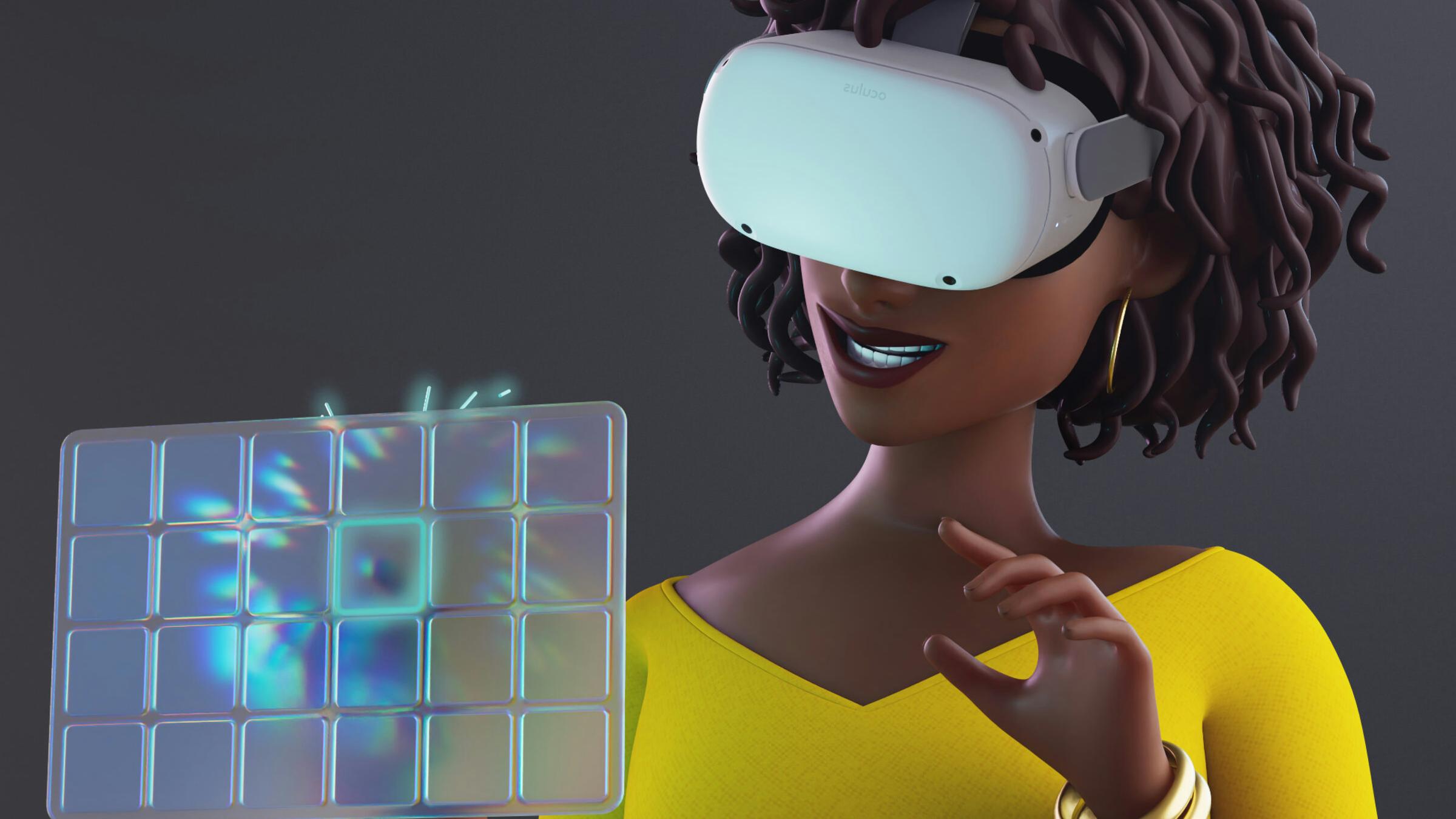 image of woman in virtual reality